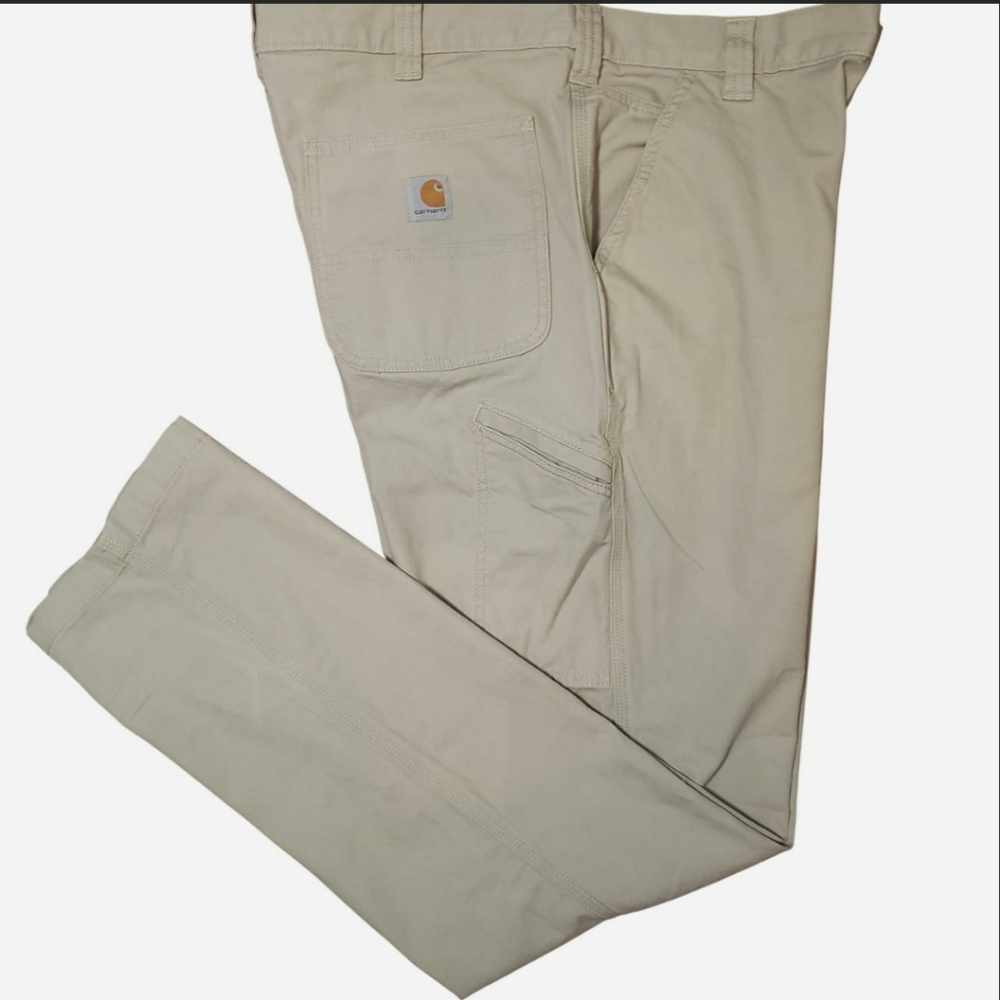 **sold 3-14-26**Carhartt Tan Rugged Flex Relaxed Fit Carpenter Pants size 36×35